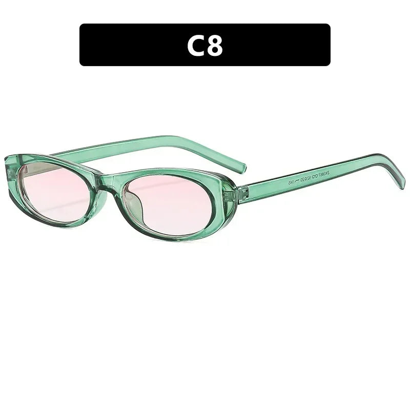 JNPCXI Small Rectangle Oval Sunglasses Women Vintage Brand Designer Shades UV400 Men Trending Punk Sun Glasses