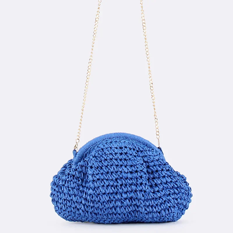 2026 Summer New Straw Weaving Crossbody Bag Fashionable and Casual Shell Bag Women's Shoulder Bag with Excellent Texture