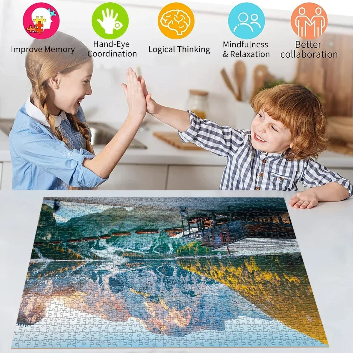 High Qualityt 1000 Pieces Paper Jigsaw Puzzle AdulDecompression Cartoon Landscape Gift Box Puzzle High Difficulty Puzzle Toys