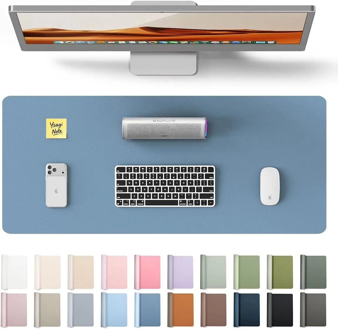 Leather Office Desk Pad Protector,Large Mouse Pad,Non-Slip,PU Leather,Laptop Desk Blotter,Waterproof Writing Pad for Office/Home