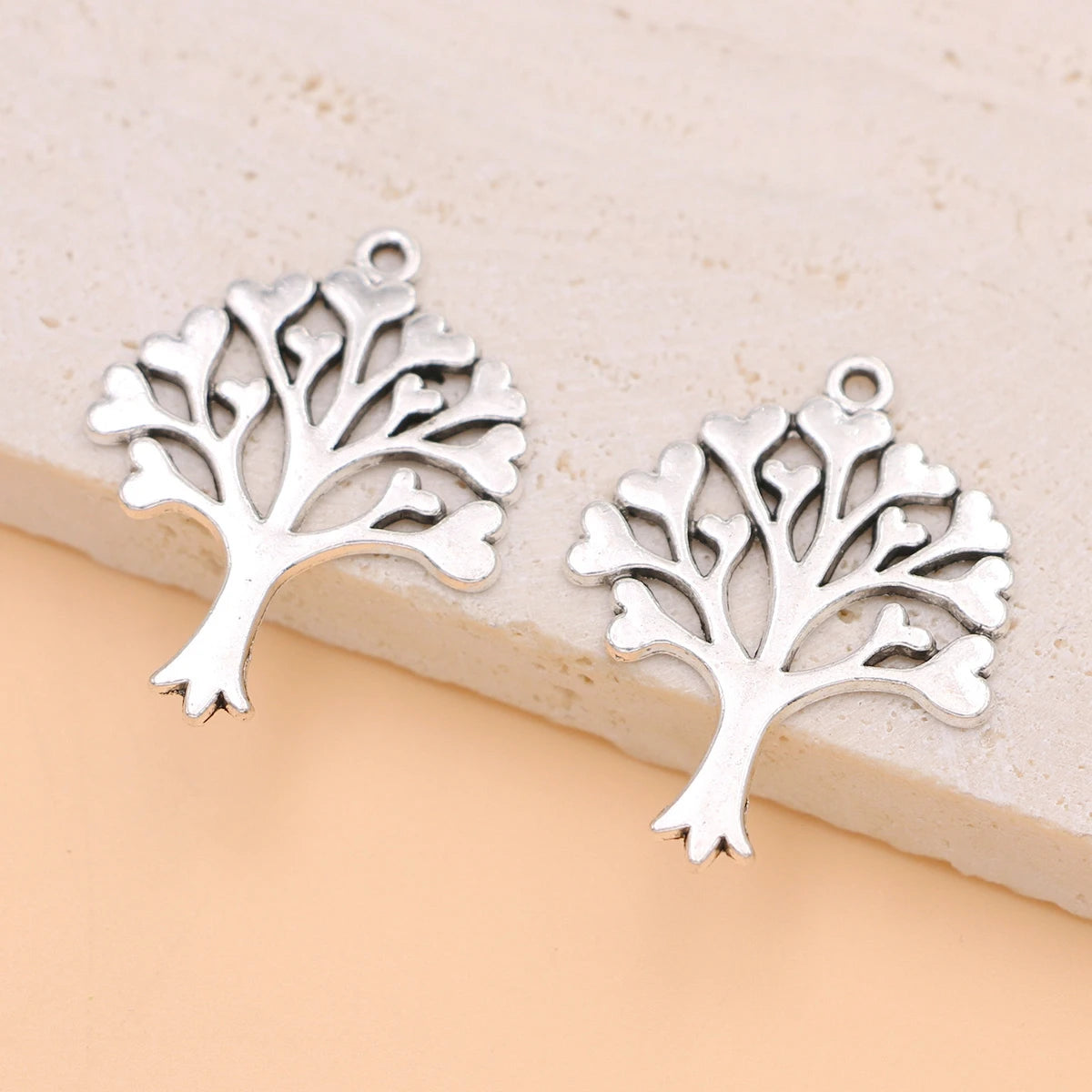 10Pcs Silver Plated Tree of Life Charm Pendant for Jewelry Making Earrings Necklace DIY