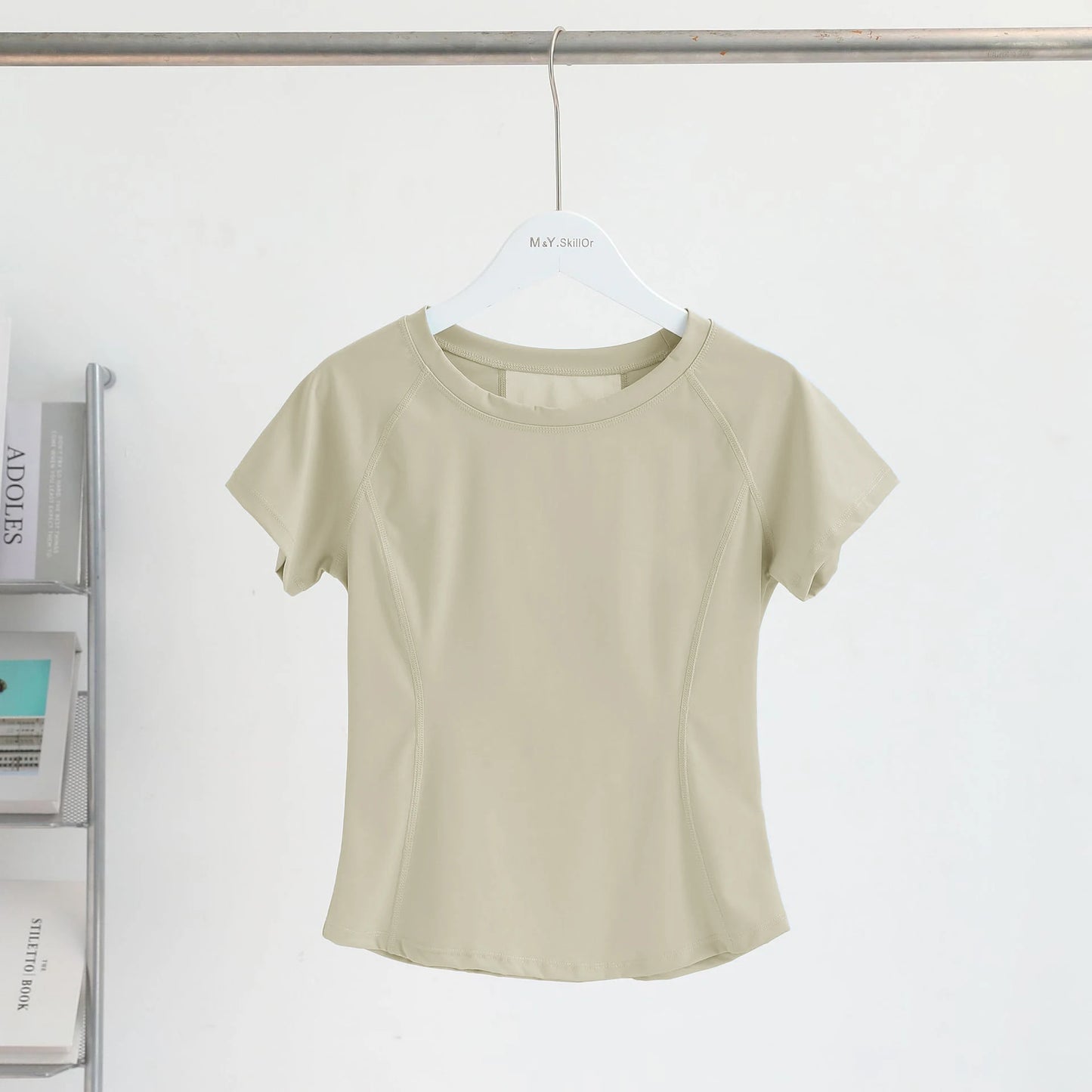 Women Slim Yoga Short Sleeve T-shirt Quick Dry Mesh Back Breathable High Elastic Running Pilates Gym Workout Crop Top