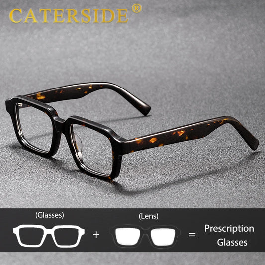 CATERSIDE Personality Acetate Frame Man Glasses Square Anti Blue Light Computer Reading Glasses Man Optical Eyeware Frame