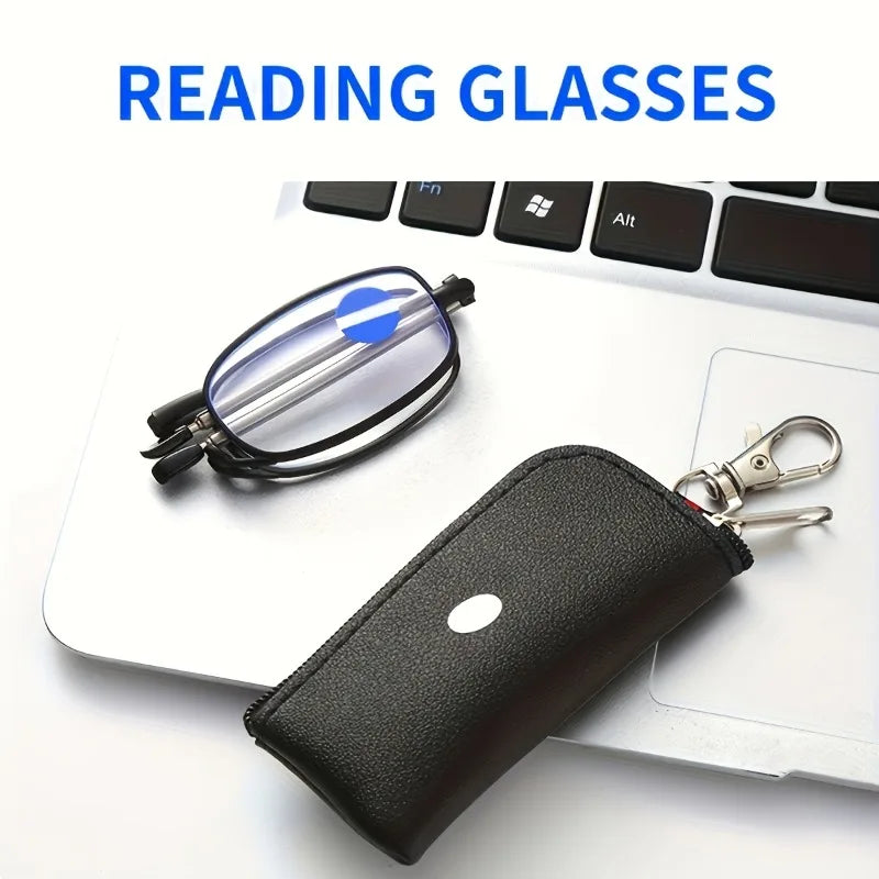 Folding Reading Glasses with Blue Light Blocking Lenses +1.0 to +4.0 Strengths Portable Pocket Design for Men Women