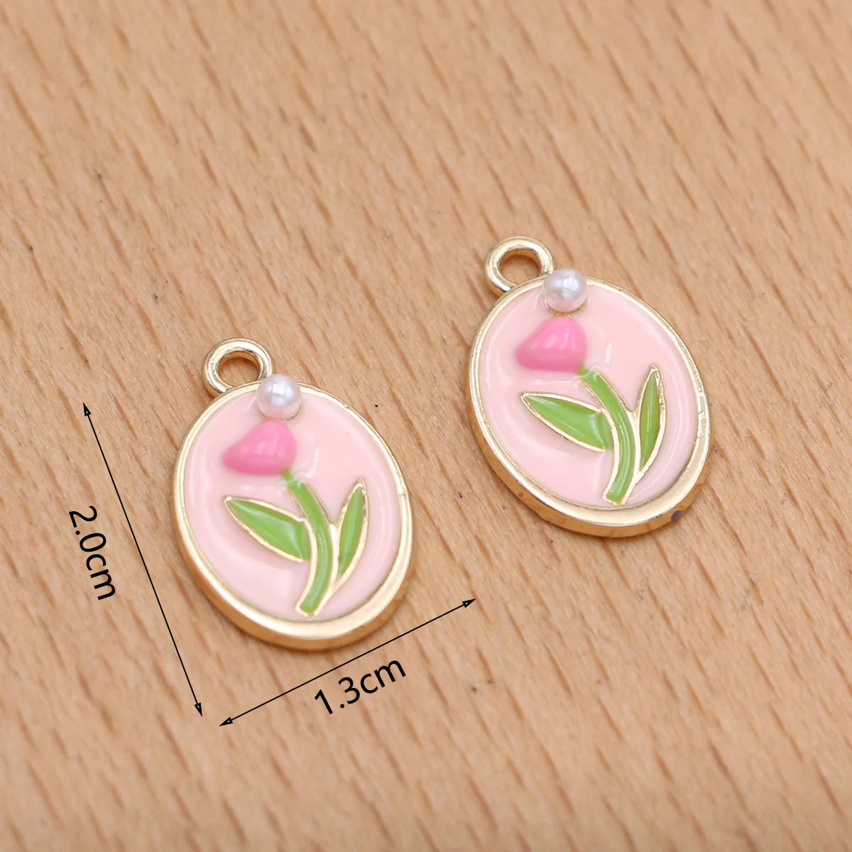 6Pcs Gold Plated Tulip Flower Charm Pendant Jewelry Making Earrings Bracelet Necklace DIY Accessories Craft
