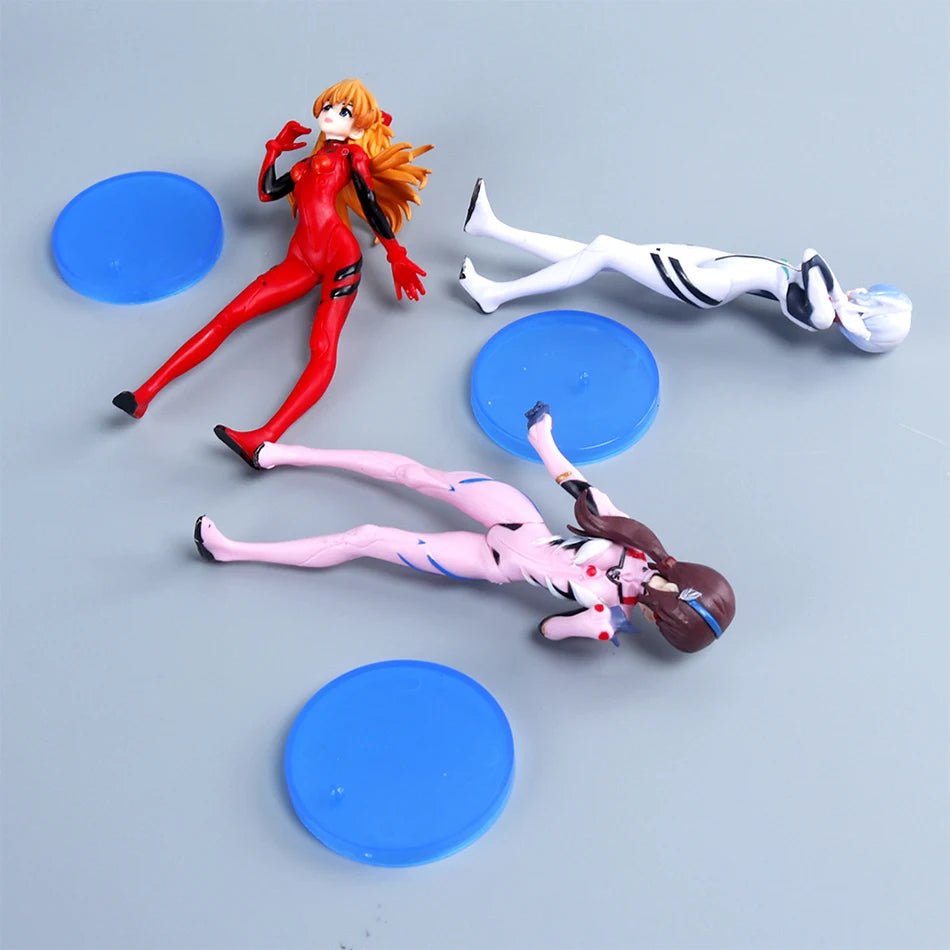 Neon Genesis EVANGELION Anime PVC Figures 3Pcs Ayanami Rei Asuka Langley Soryu