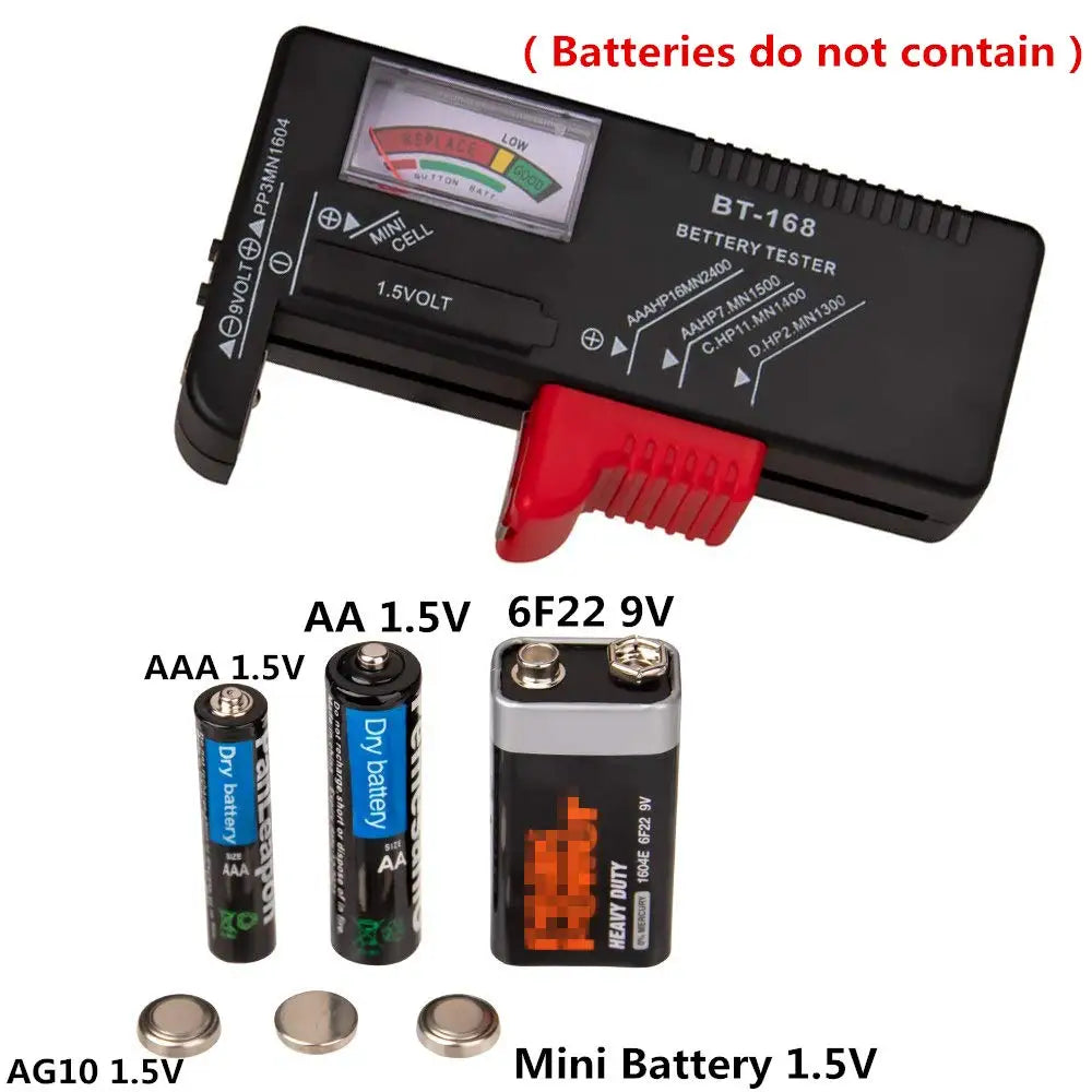 BT-168 Battery Tester Universal Battery Checker Small Battery Testers for AAA AA C D 9V 1.5V Button Cell Household Batteries