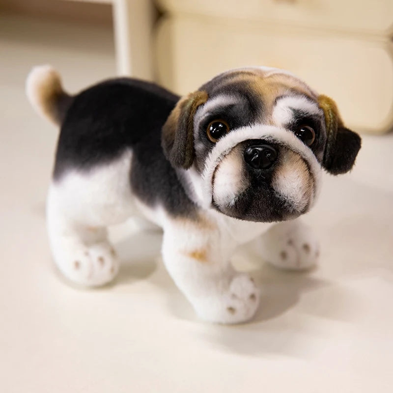 Realistic Poodle Pug Puppy Plush Toy Miniature Guinea Pig Stuffed Doggy Cute Fluffy Pet for Room Decor Children's Birthday Gift