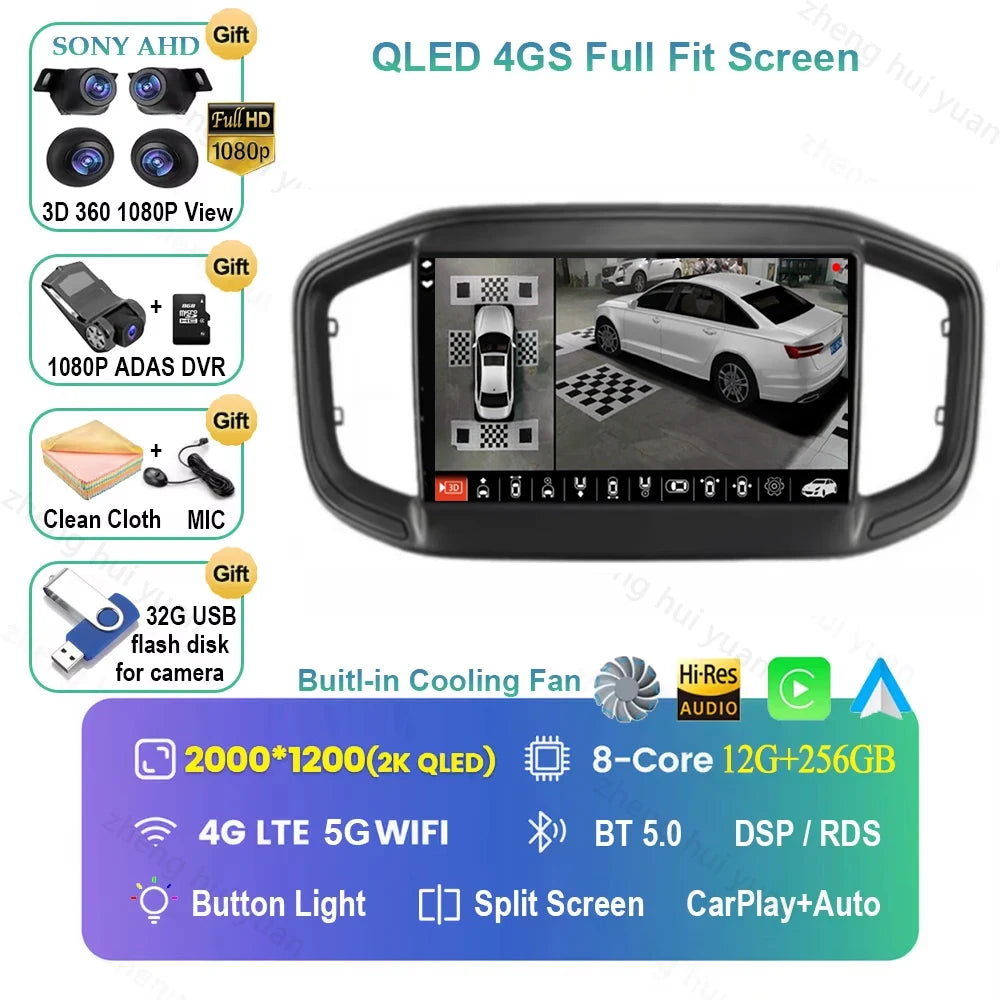Android 16 CarPlay Auto Car Radio Multimedia navigation video Autoradio Stereo For Fiat Strada 2020 - 2022
