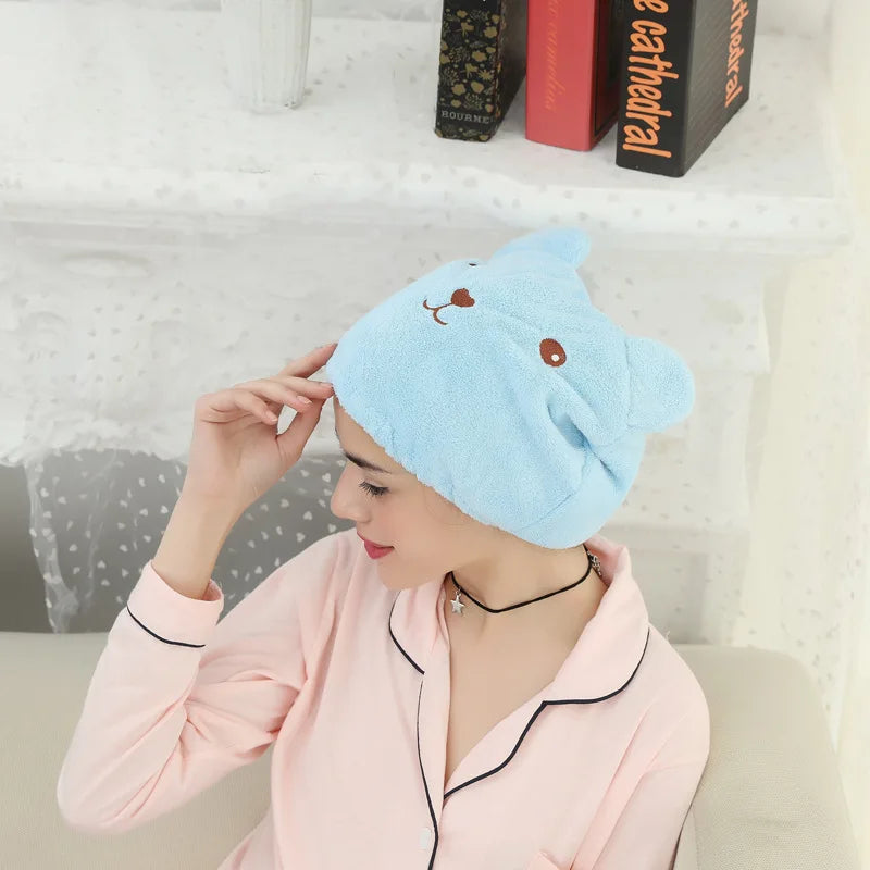 1pc Cartoon Quick Drying Hair Towel Wrap, Hair Drying Towel Wrap for Curly Long Thick Hair