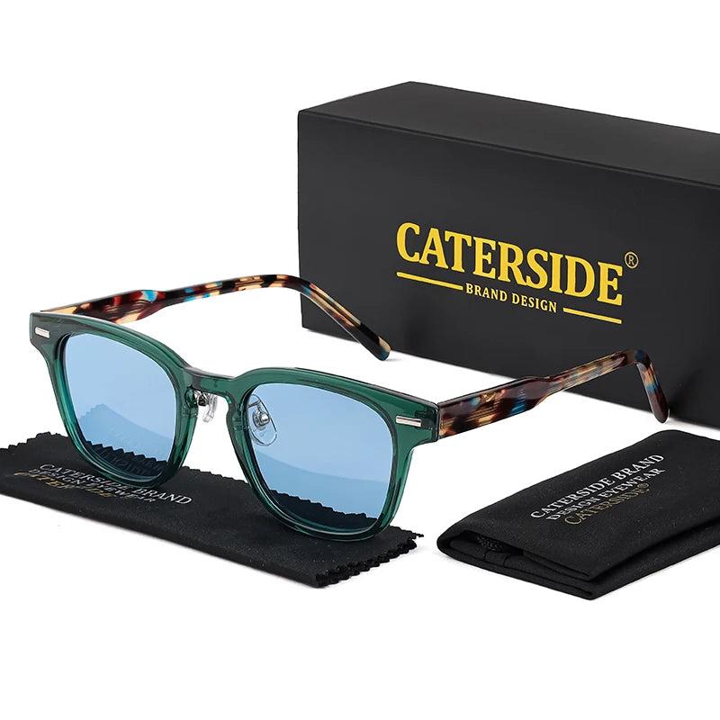 CATERSIDE Retro Square Polarized Sunglasses Men TR90 Frame High Quality Sun Glasses for Women Driving Fishing Party Eyewear