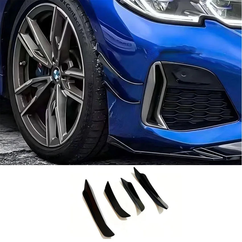 For BMW 3 Series G20 G21 320i 320d 330i 330d 340i 2019-2022 Pre-Lci M-Sport Front Bumper Spoiler Splitter Trim Air Blade Trim