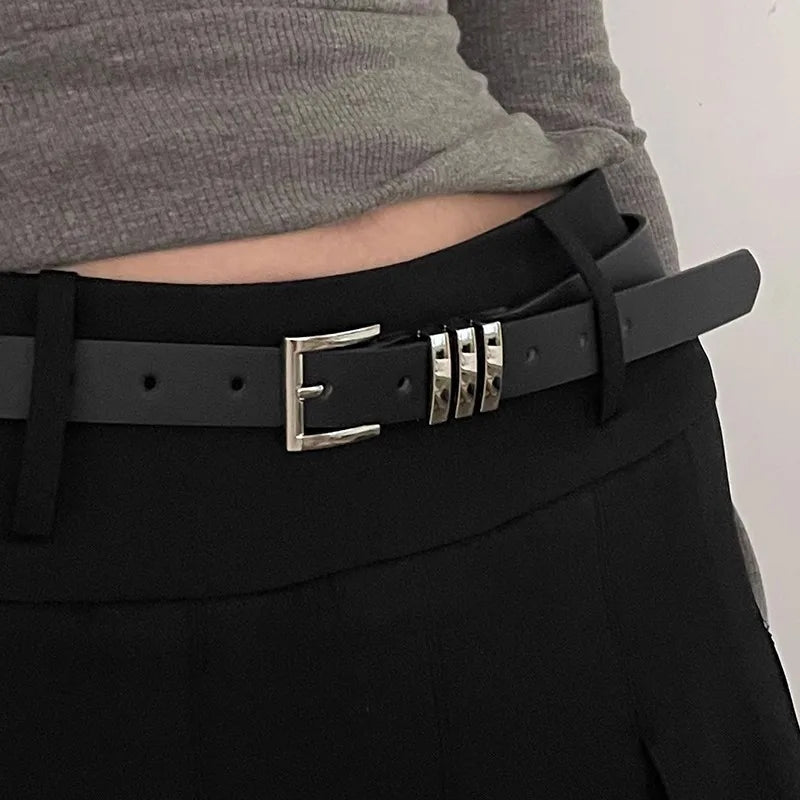 Small Belt Ladies New Decorative Dress With A Black Belt Fashion Simple Korean Department