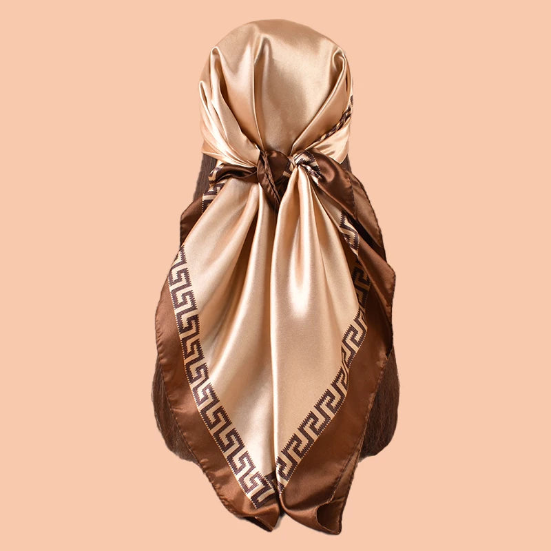 1PC Women's Summer Beach Accessory Fashion Satin Square Scarf 90*90inch Multi-use Headscarf Party Use Versatile Hair Towel