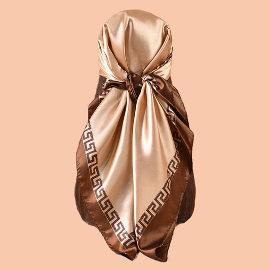 1PC Women's Summer Beach Accessory Fashion Satin Square Scarf 90*90inch Multi-use Headscarf Party Use Versatile Hair Towel