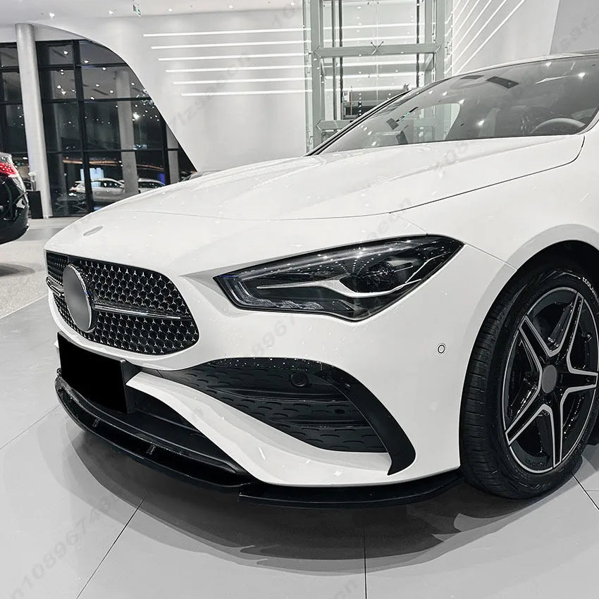 Car Front Bumper Lip Splitter Diffuser Spoiler For Mercedes Benz CLA Class C118 X118 W118 AMG 2024-2026 Guard Tuning Gloss Black