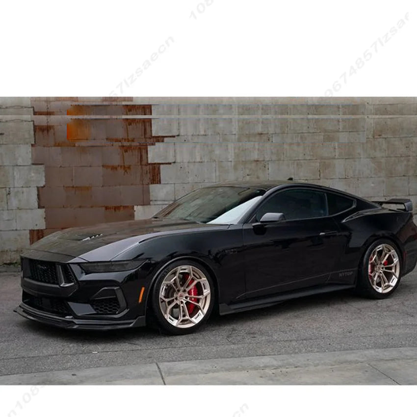 Car Side Skirt Lip Spoiler Extension Diffuser Guard Apron Side Skirt Splitter For Ford Mustang 2024-2026 Body Kit Gloss Black