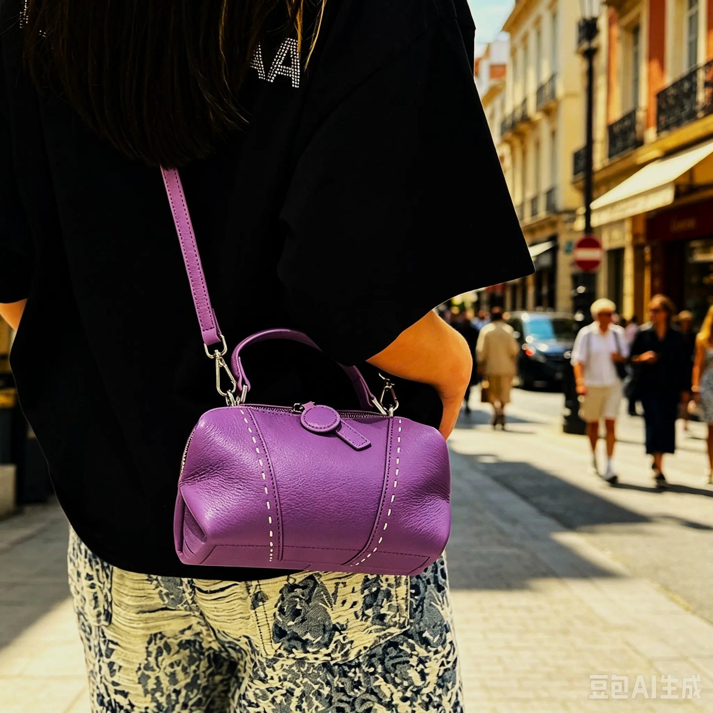 Genuine Cowhide Leather Mini Boston Bag for Women Luxury Designer Pebbled Leather Top Handle Crossbody Bag in Multi Colors