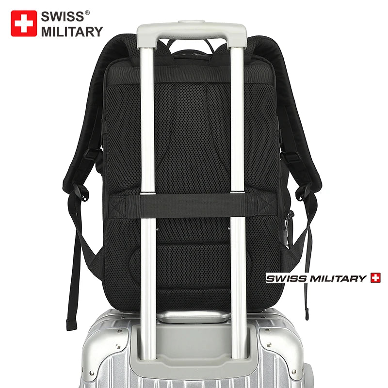 SWISS MILITARY Expandable Men Backpack Waterproof 15.6in Travel Laptop Backpack