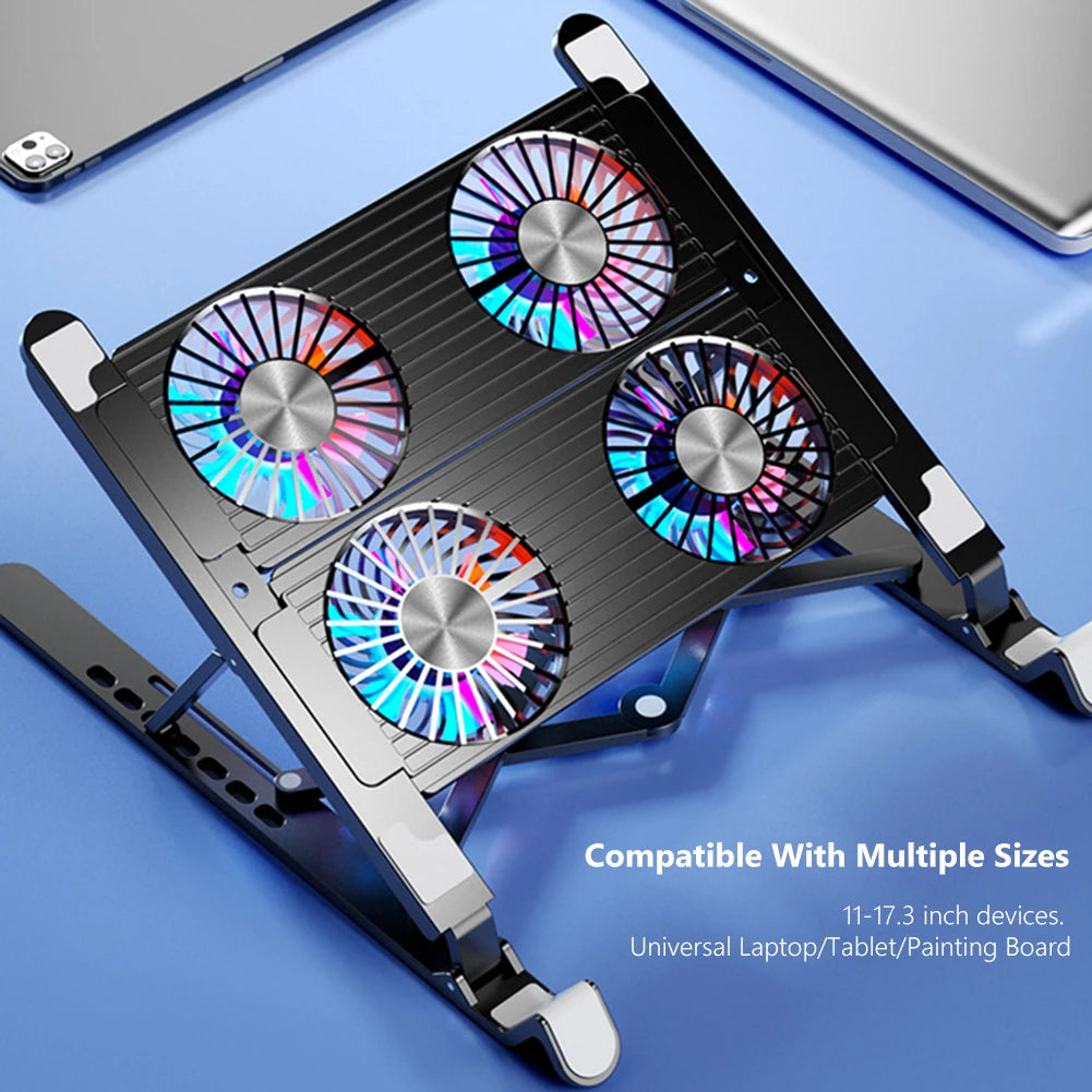 Laptop Cooling Pad, 2/4 Fans Foldable Laptop Cooler Holder 11-17.3in Notebook