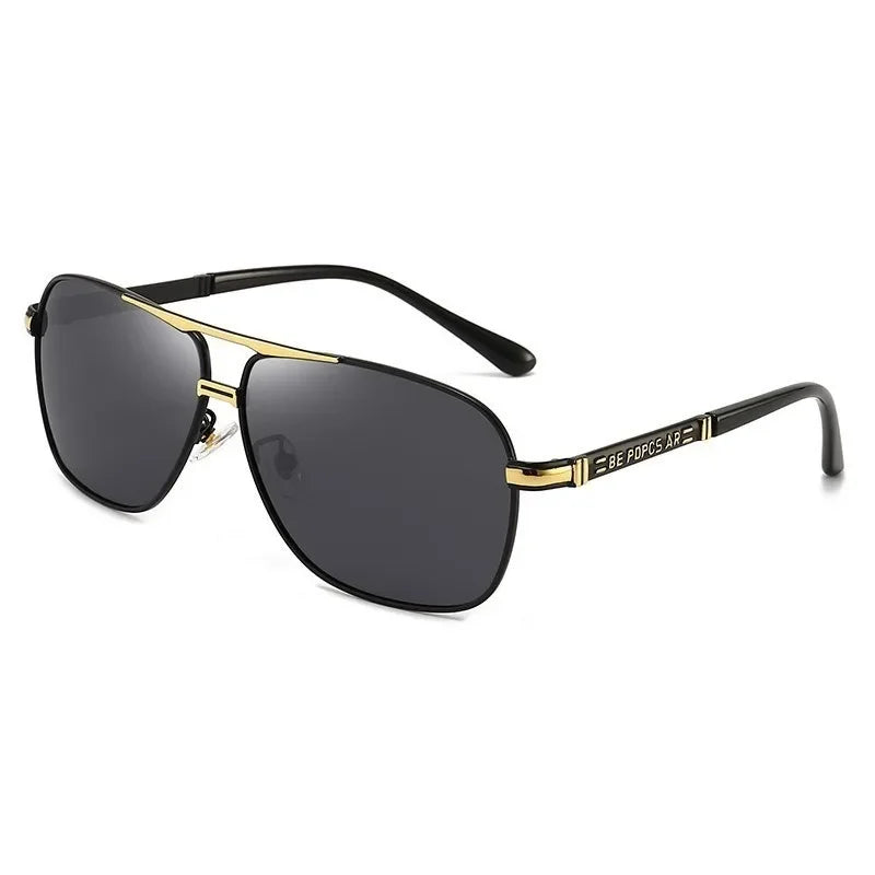 New Driving Sunglasses for Men Polarized Metal Cool Sunglasses Man Uv 400 Protection Black Shades