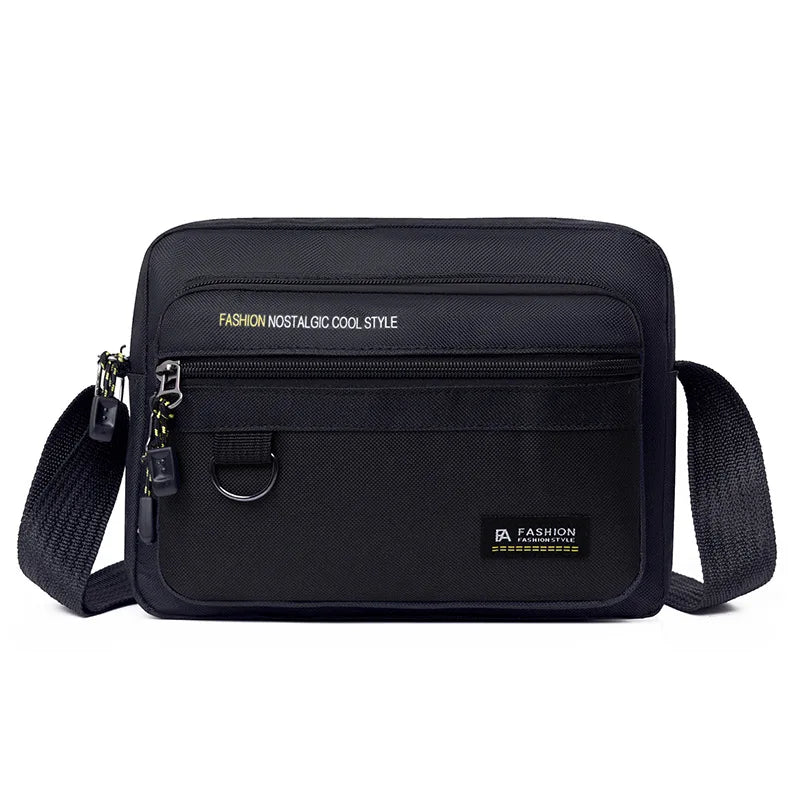 New Multi-pockets Men's Shoulder Bag Waterproof Large Capacity Men's Business Bag Work Travel Canvas Crossbody Bag for Male