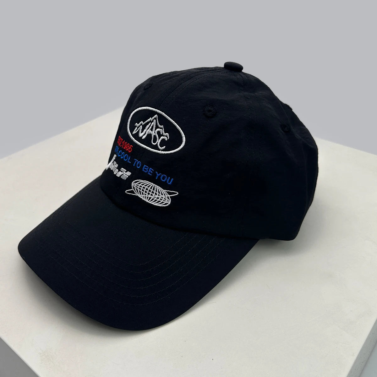 New Unisex Quick Drying Letter Embroidery Baseball Hats Sunshade Color Block Breathable Outdoor Peaked Caps Versatile Personal