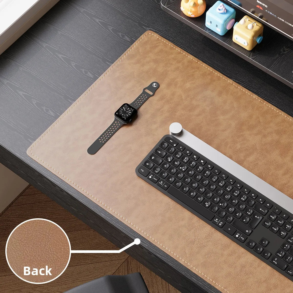 Double-sided Crazy Horse Texture Mousepad Portable Mouse Pad Large Gaming Waterproof Non-slip Suede Desk Mat Computer Desk Pad