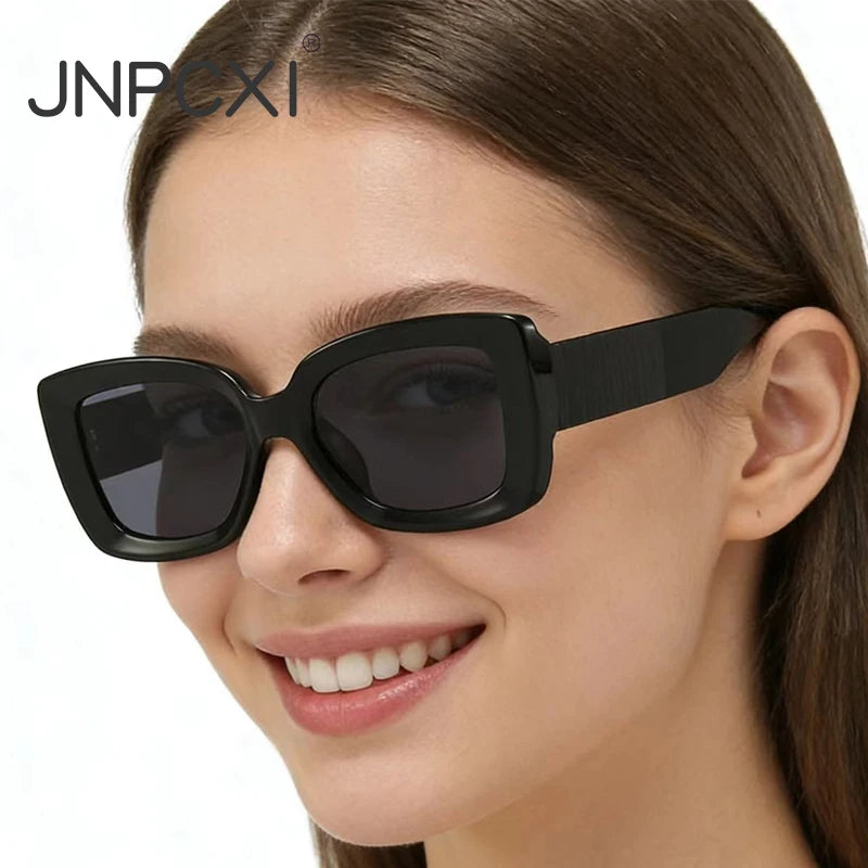 JNPCXI Square Fashion Sunglasses Women Shades UV400 Retro Gradient Men Trending Sun Glasses