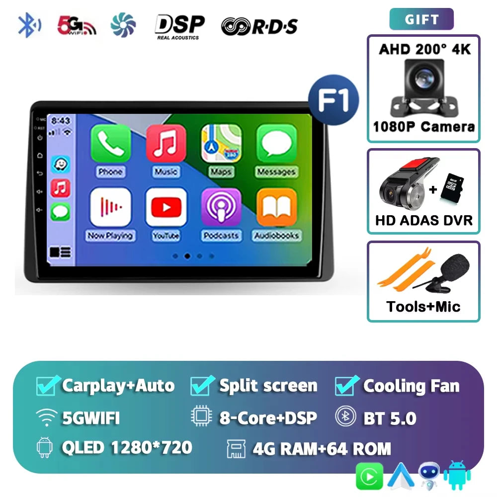 For Renault Duster HM 2 2020 - 2024 2K 12+256 QLED Android 15 CarPlay Car Radio Multimedia Video Player GPS stereo Head Unit