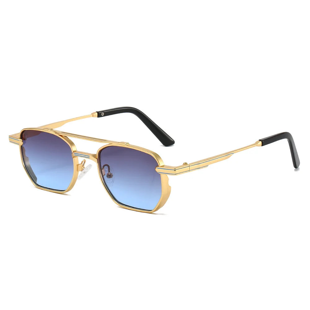 JNPCXI New Vintage Double Bridges Pilot Women Sunglasses Metal Frame Gradient Shades UV400 Men Trending Sun Glasses
