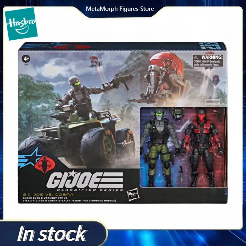 【Pre Sale】Original Hasbro G.I. Joe SNAKE EYES & VARMINT ATV VS.STEALTH VIPER & COBRA STEALTH FLIGHT POD (TRUBBLE BUBBLE) Action