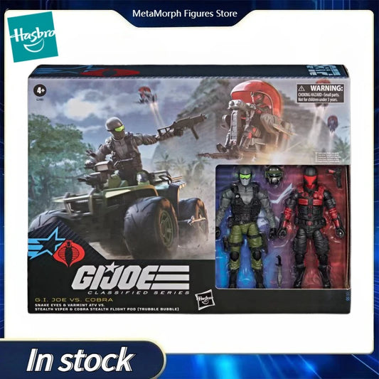 【Pre Sale】Original Hasbro G.I. Joe SNAKE EYES & VARMINT ATV VS.STEALTH VIPER & COBRA STEALTH FLIGHT POD (TRUBBLE BUBBLE) Action