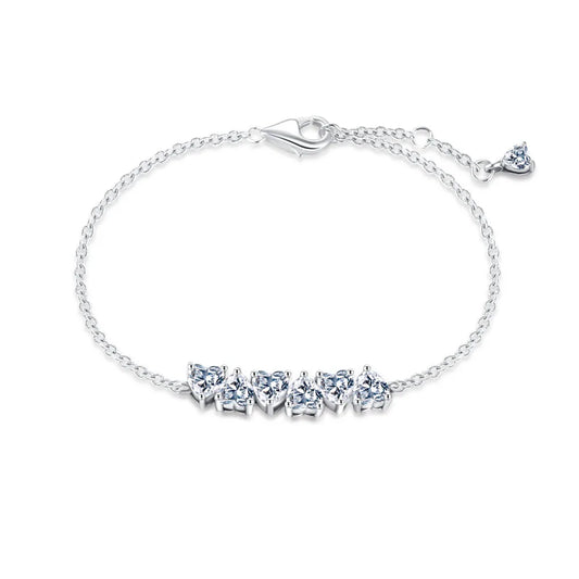 Original 925 sterling silver plated Shining heart-carry Bracelet women