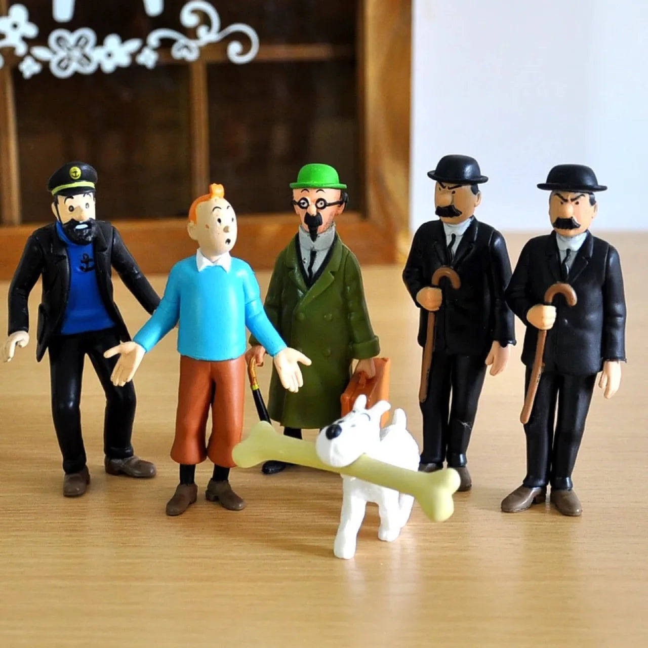 6pcs/set Cartoon The Adventures of Tintin PVC Action Figures Tintin Milou Dupont