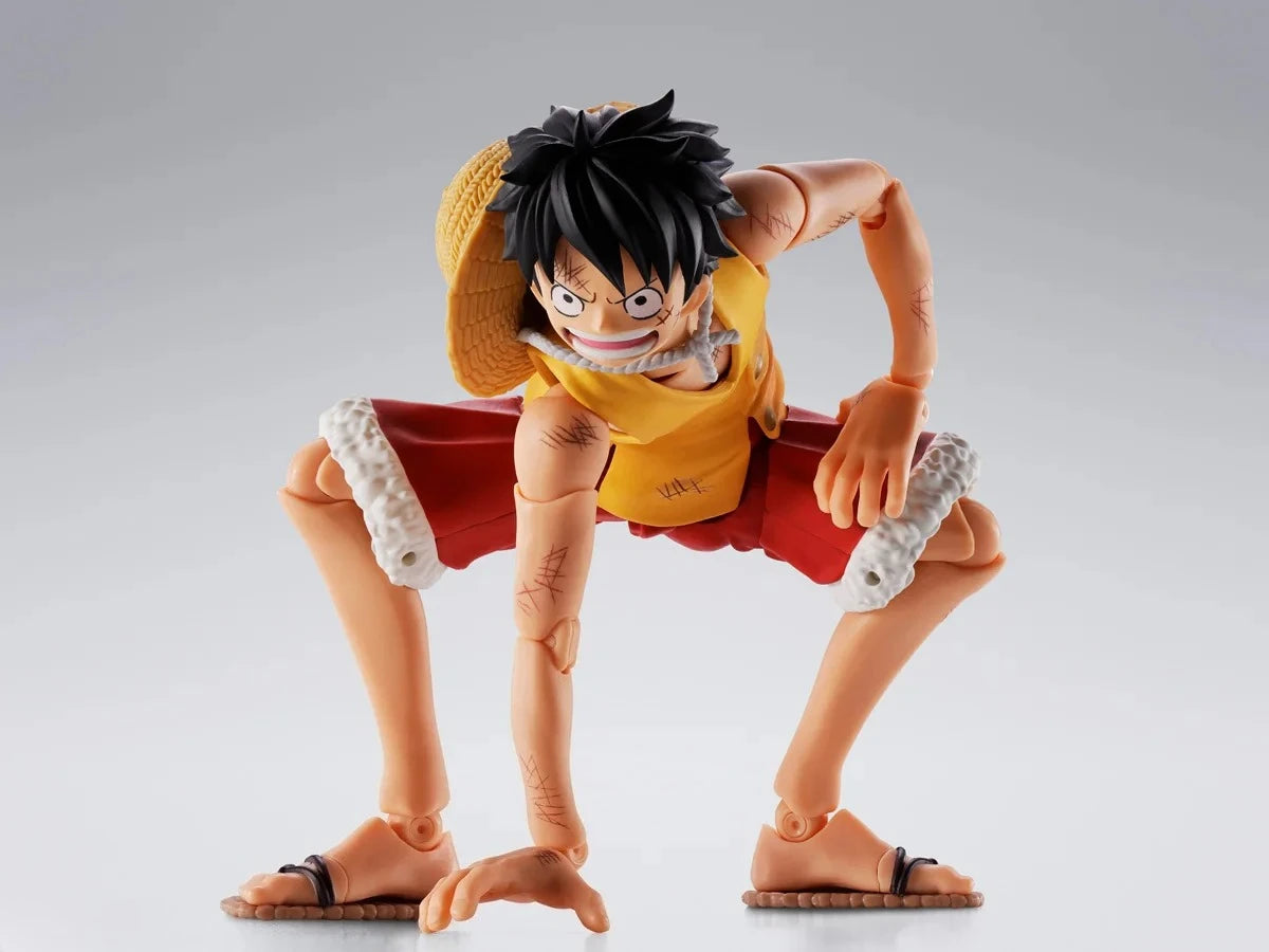 【IN STOCK】Original Bandai S.H.Figuarts One Piece Monkey D. Luffy Summit War of Marineford 14.5cm Action Figure Collectible Model