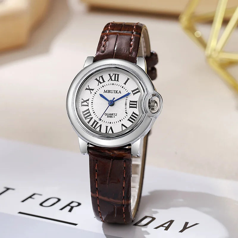 Hot Top Brand Luxury Women's  Atmosphere Rome Dial Quartz Watches Fashion Lady Leather Strap Wristwatch Love Gift Relógio