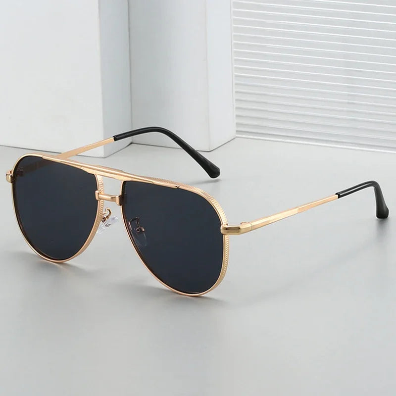 JNPCXI New Retro Metal Double Bridges Pilot Women Sunglasses Fashion Quality Gradient Men Shades UV400 Sun Glasses