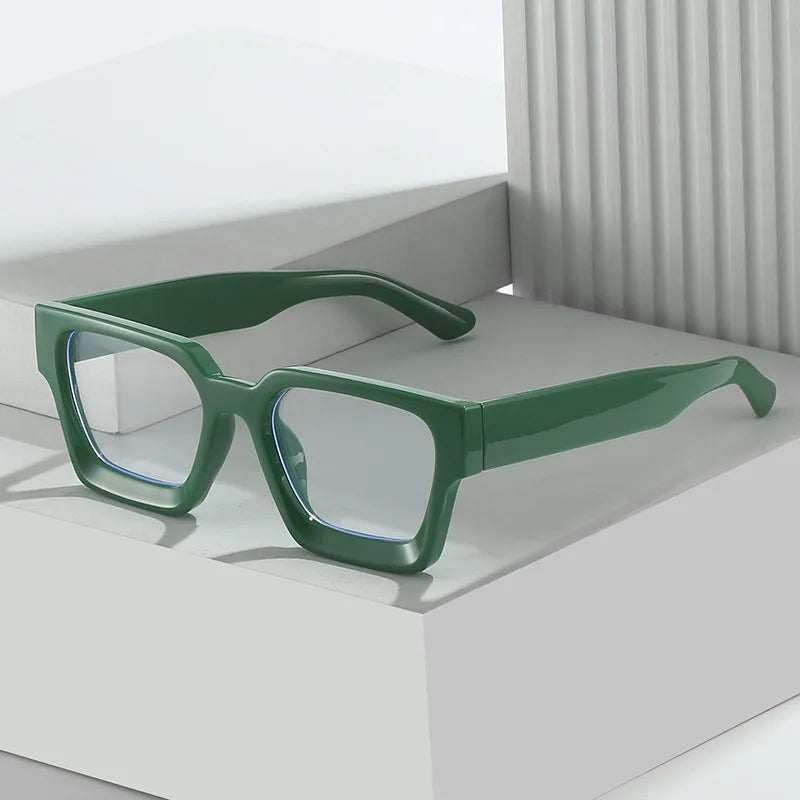 JNPCXI Vintage Glasses Frame Men Women Square Computer Frame Eyewear Blocking Glasses Optical Spectacle Eyeglass