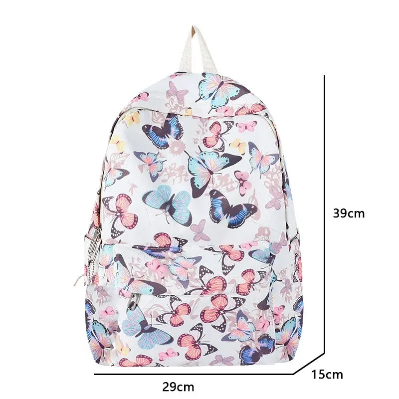 Fashion Butterfly Pattern Korean Women Backpack Student Backpack for School Book Storage and Travel Organizer рюкзак с экраном