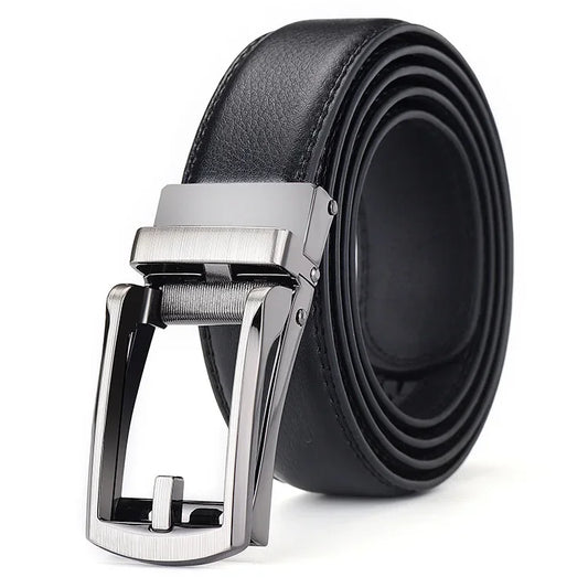 Men's Click Belt Business Luxury Designer Brand Black Leather Belts for Jeans