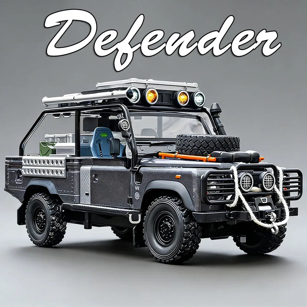 1:24 Land Rover Defender 110 Range Rover Miniature Model Diecast Alloy Car Toys Doors Opened Pull Back Vehices Boy Birthday Gift