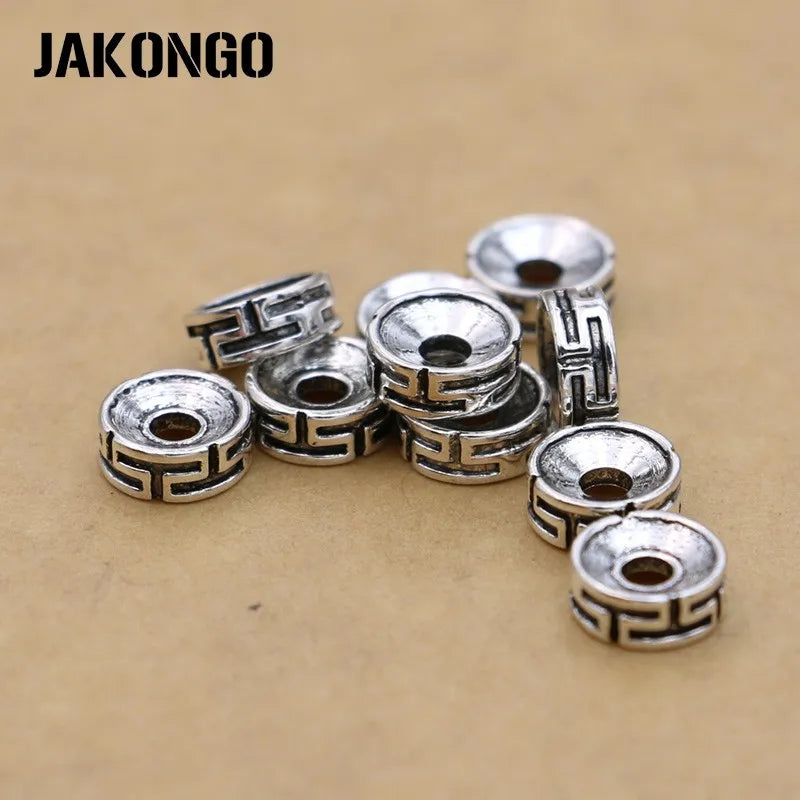 20Pcs 8mm Silver Plated Round Loose Spacer Beads for Jewelry Making Beaded Bracelet Necklace Accessories DIY
