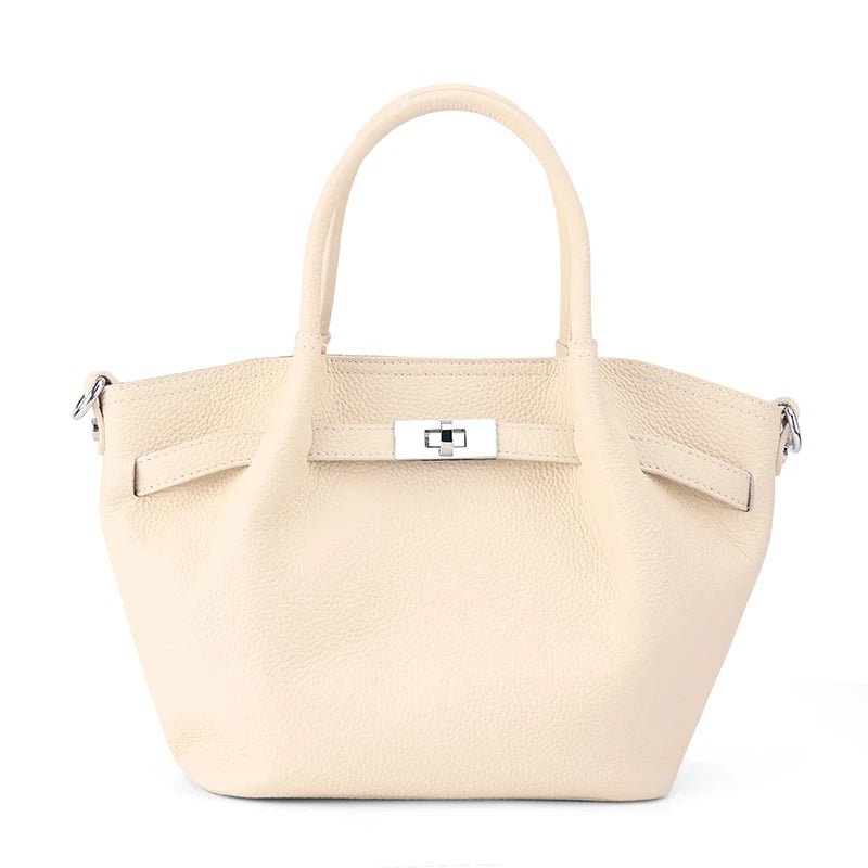 Fashionable Ladies' Genuine Leather Bucket Bag luxury designer handbags, top-grain leather commuting crossbody All-match Bag