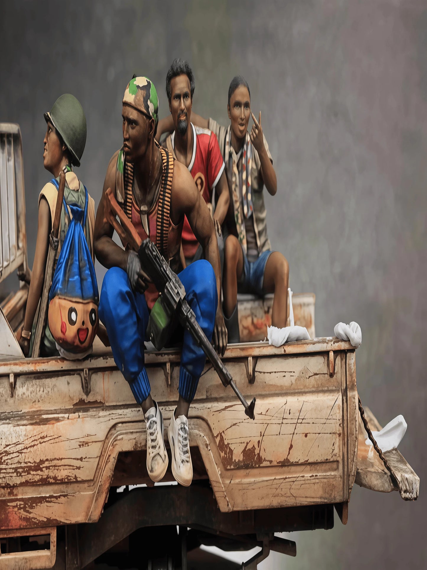 1/35 Resin Model Assembly Kit Gk, 4-person Soldier, Unpainted Model