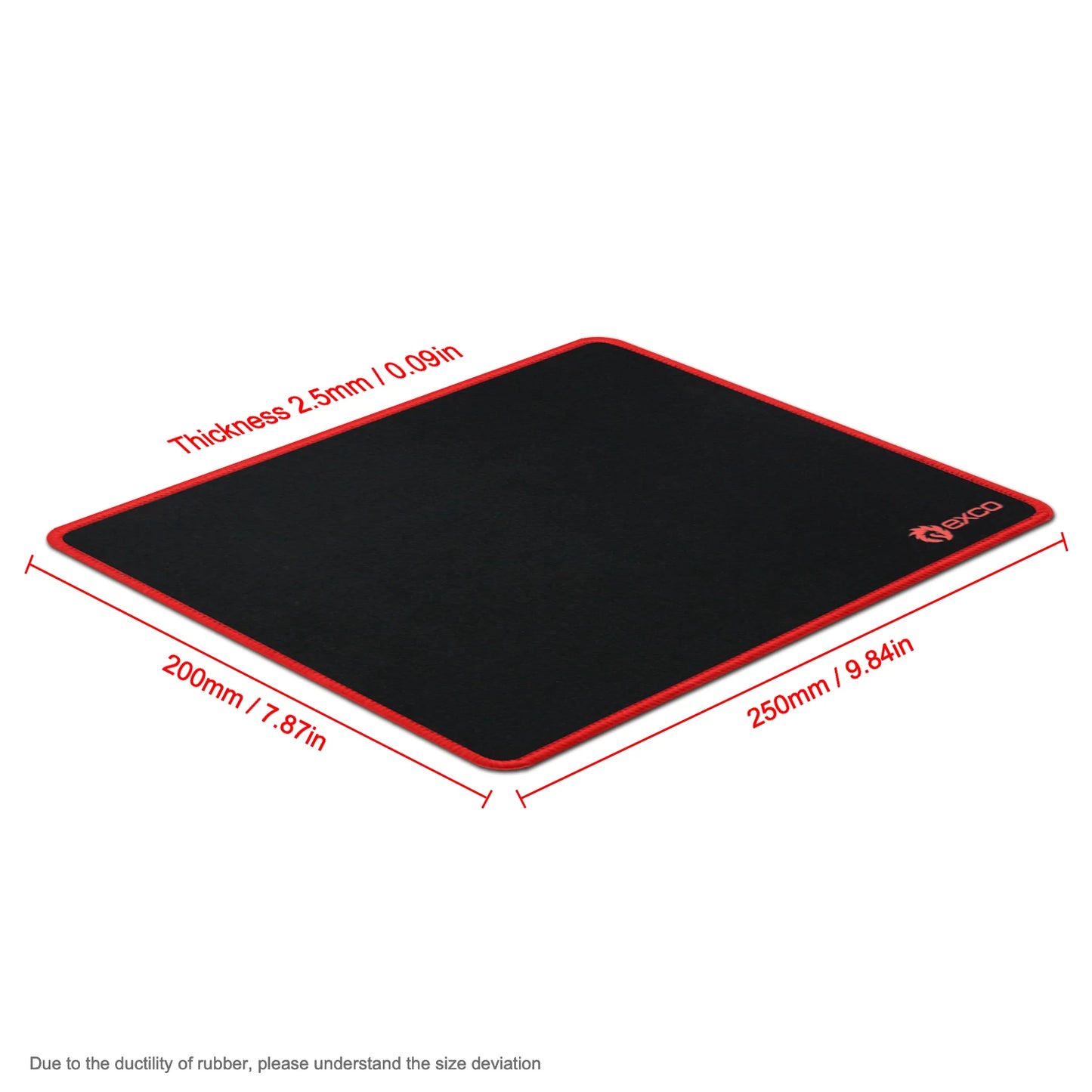 EXCO Office Mouse Pad Small with Stitched Edge Smooth Cloth Gaming Mousepad Non-Slip Rubber Base for Computer Laptop Washable