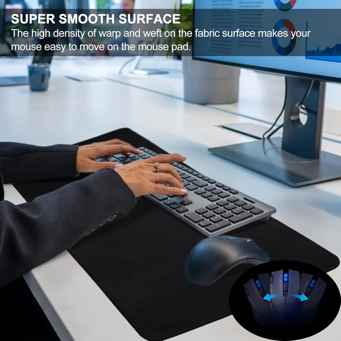 XXL Mouse Pad with Stitched Edges, waterproof Extended MousePad Non-Slip Natural Rubber Base Desk Mat for Gamer/Desktop/Office