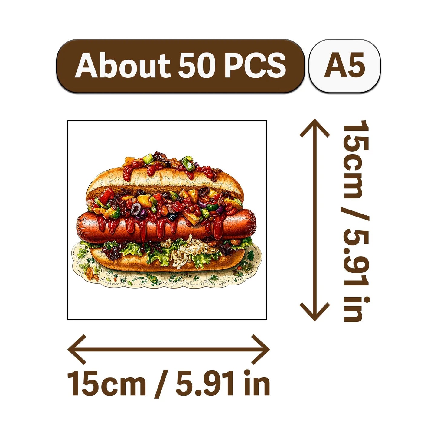 Crown and Cuisine Theme Wooden Jigsaw Puzzle Wood Home Decor Painting Christmas and Halloween Gift Toy For Teen And Kid