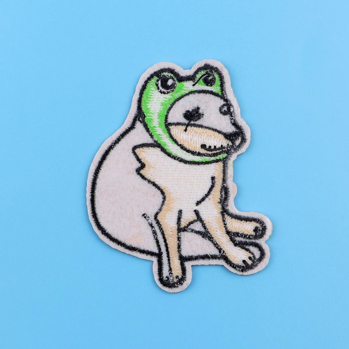 Funny Dog Embroidery Patch Cute Frog Eye Iron On Patches For Clothing Thermoadhesive Patches On Clothes DIY Sew Badges