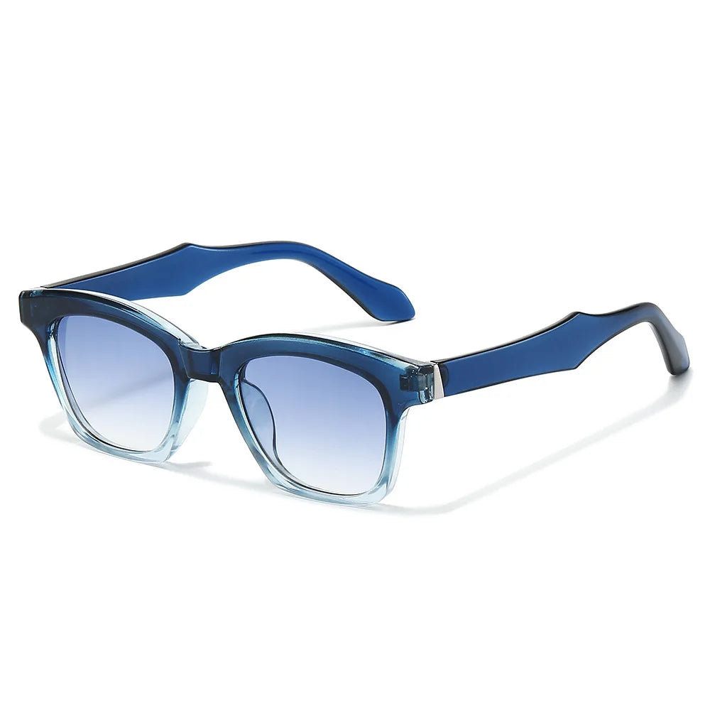 JNPCXI Fashion Square Women Luxury Sunglasses Retro Leopard Blue Designer Men Trending Sun Glasses Shades UV400